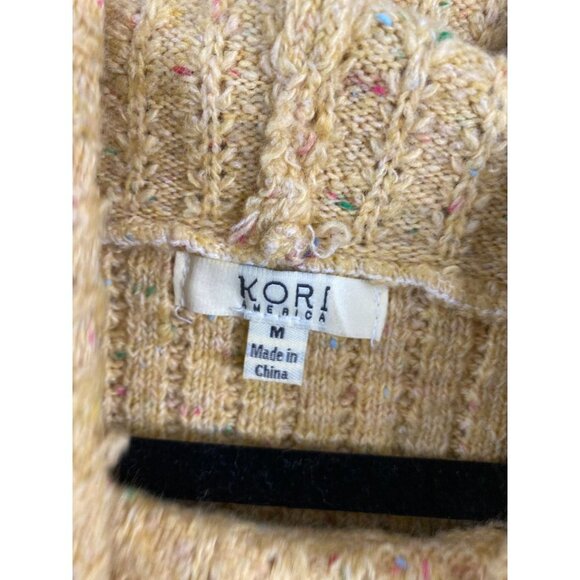 Kori America Waffle Knit Sweaters Womens Medium Cowl neck Fall Cozy Cottagecore - Picture 3 of 12